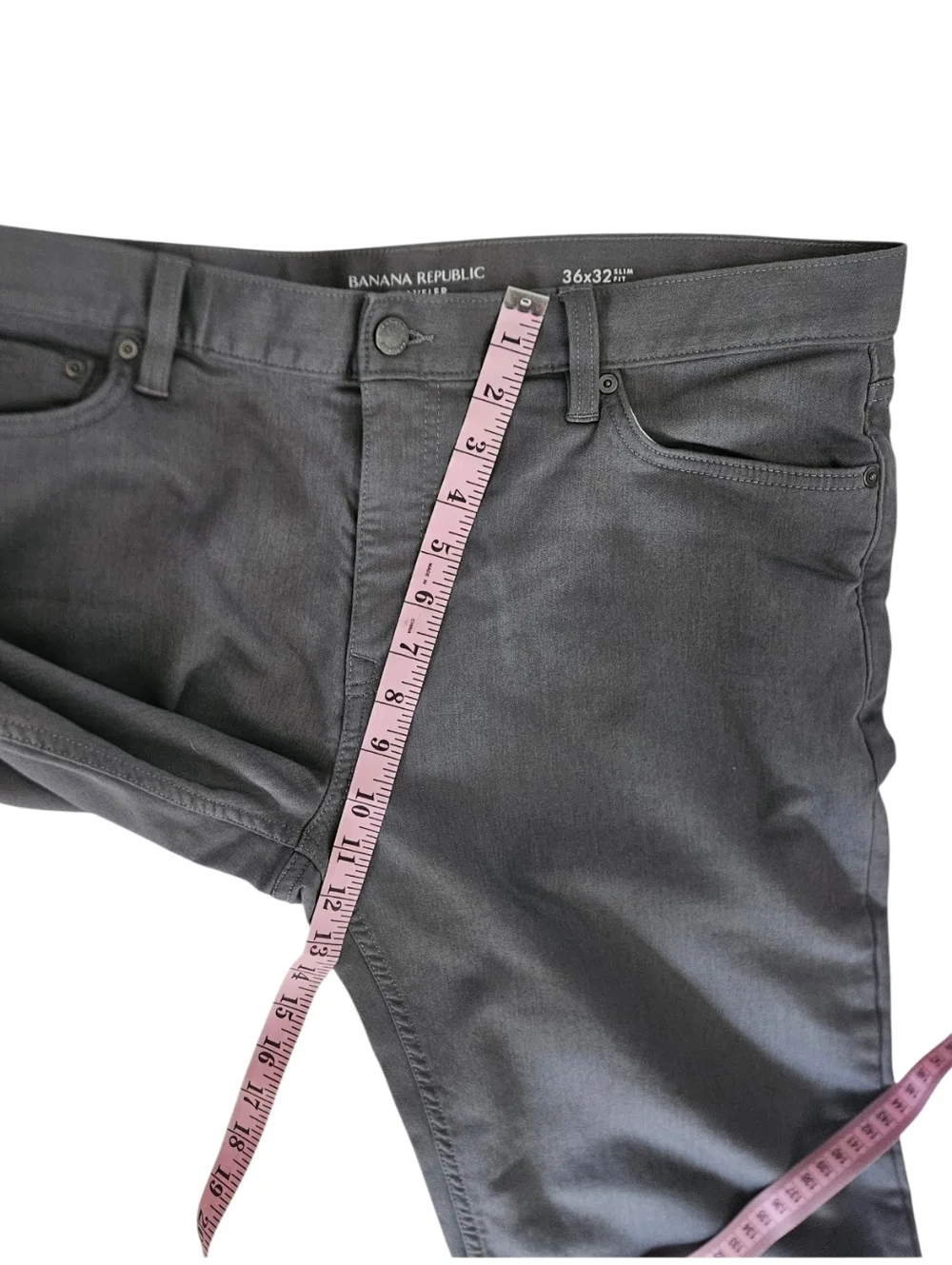 Banana Republic Slim Traveler Pants Men 36 Heathered Grey